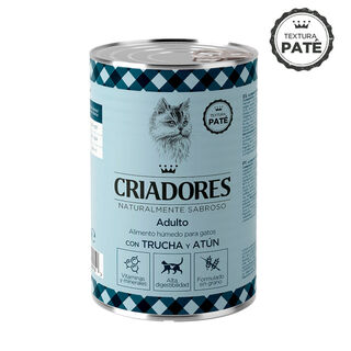 Criadores Adulto con Trucha y Atún lata para gatos