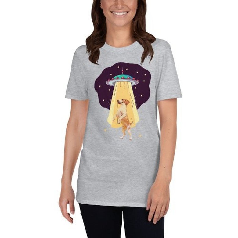 Mascochula camiseta mujer abduction personalizada con tu mascota gris, , large image number null