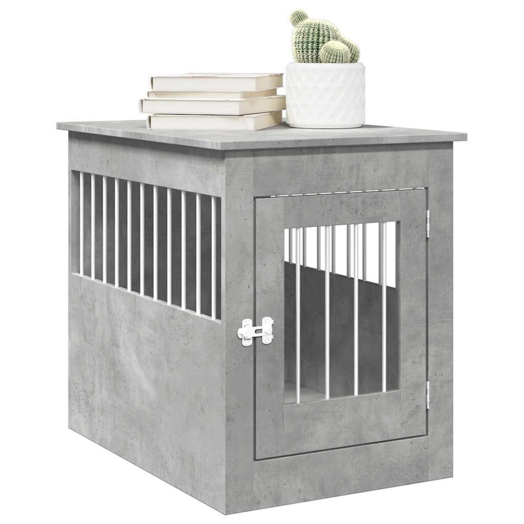 vidaXL Jaula para perros madera ingenier&iacute;a gris hormig&oacute;n 55x75x65 cm, , large Imagen numero 7