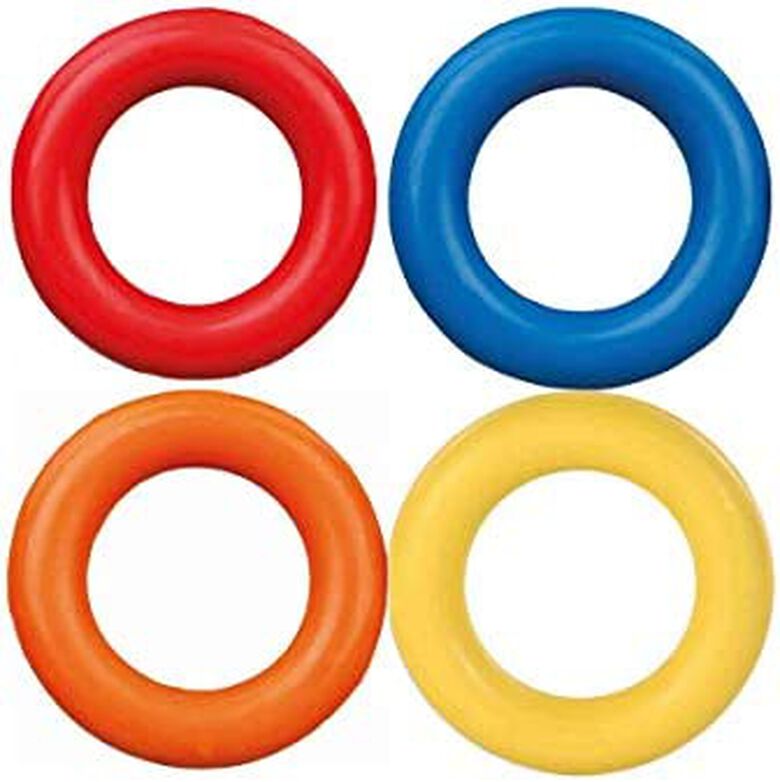 Anillo de caucho natural colores surtidos TRIXIE mordedor y juguete para perros thumbnail