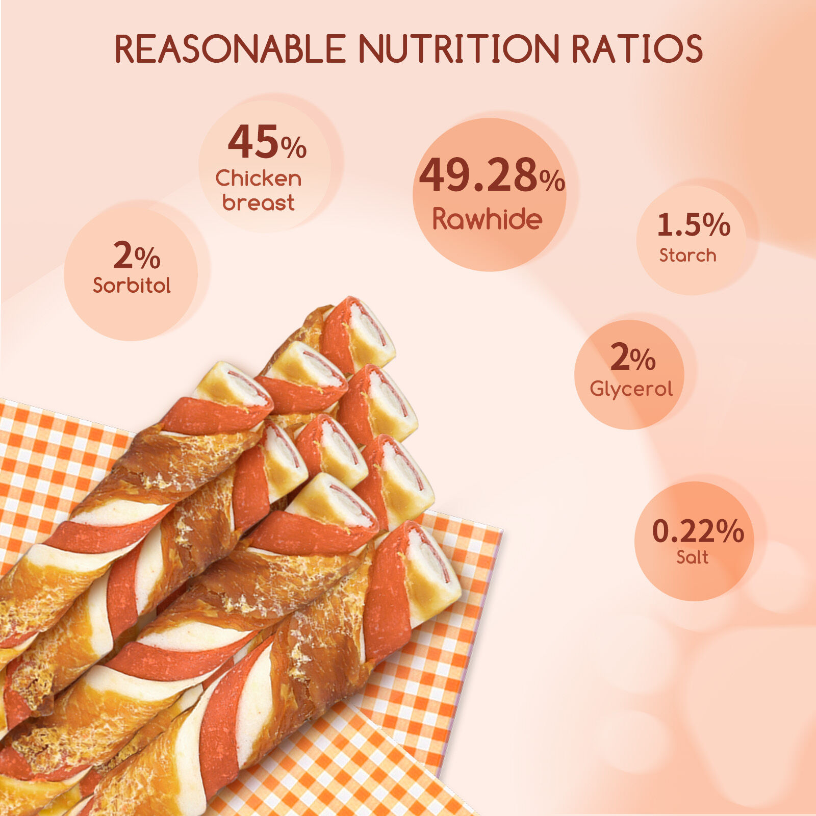 Nobleza - Snacks para Perros - Palitos de Piel de Vacuno Enrollados de Pollo - Chuches Natural para Perros - Golosinas para Perro - Premios y Recompensas para Perros - L12.5 cm, 6 bolsas x 120 gr, , large Imagen numero 3