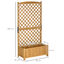 Outsunny Arriate de Jardín con Enrejado Jardinera con Celosía Macetero con Soporte para Trepadora Cultivos Plantas Flores para Exterior Patio Terraza Balcón 90x45x180 cm Natural, , large indicador imagen numero 3