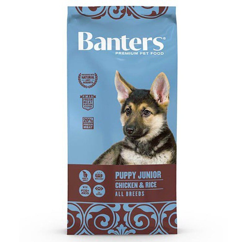 15 kg Banters Puppy Junior Pollo y Arroz pienso para perros