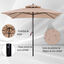 Outsunny Sombrilla de Jardín 3x3x3 m Parasol de Jardín de Metal con Doble Techo Impermeable y Manivela para Terraza Balcón Exterior Beige, , large indicador imagen numero 4