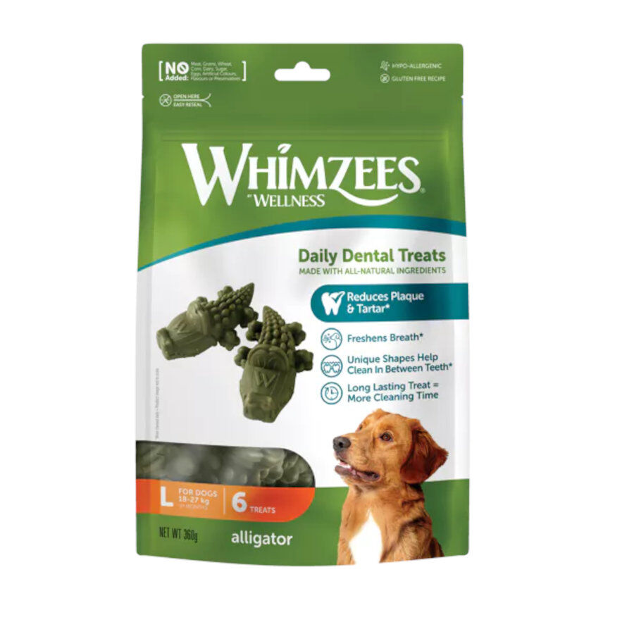 Whimzees Snacks Dentales Cocodrilo para perros de razas grandes thumbnail