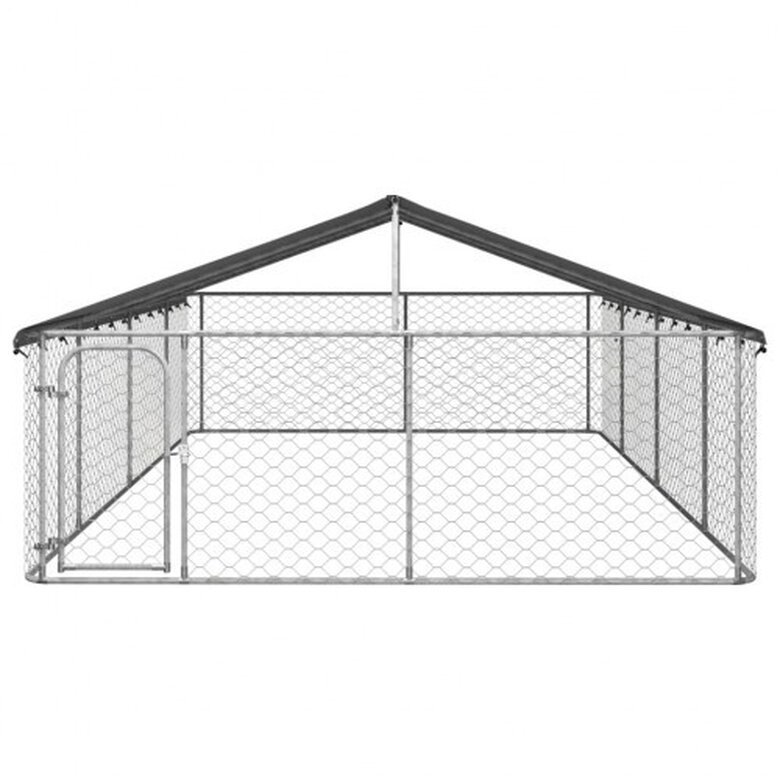 VidaXL Perrera Exterior Plateada para perros, , large image number null