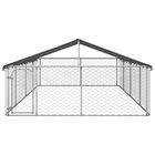 VidaXL Perrera Exterior Plateada para perros, , large image number null