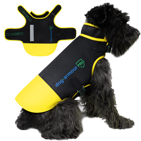 DOG ARMOUR PRO CHALECO DE PROTECCIÓN ANTI MORDIDA AMARILLO PARA PERROS - IMPERMEABLE- REFLECTANTE