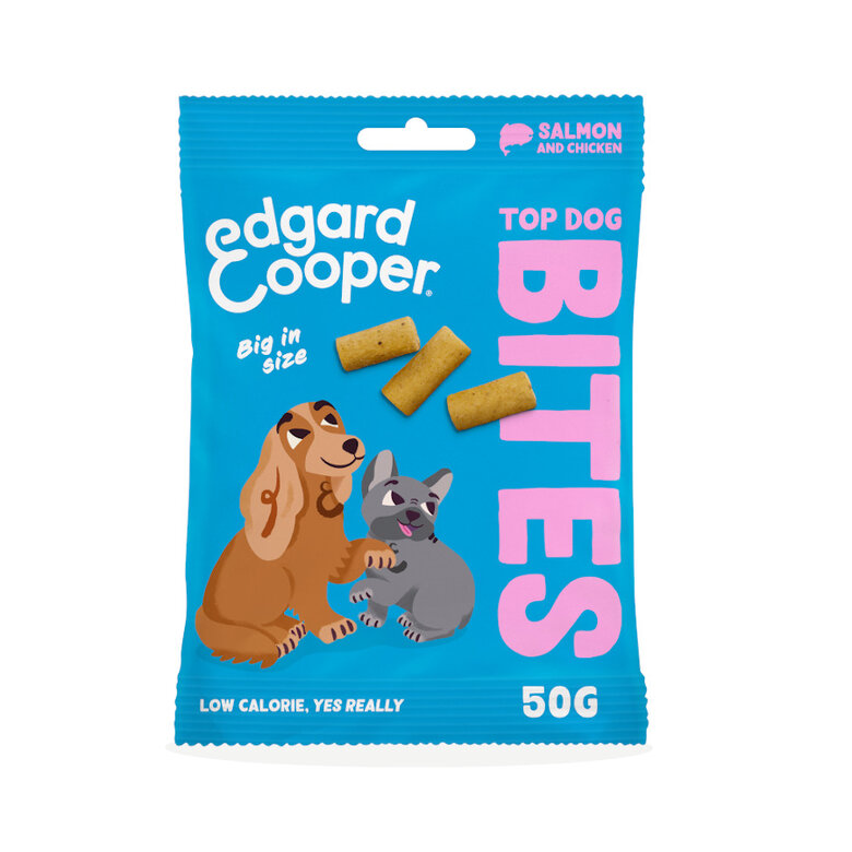50 g Edgard & Cooper Bocaditos Grandes de Salm&oacute;n y Pollo snack  para perros, , large Imagen numero 1