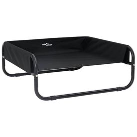 vidaXL Cama Elevada para Perros Sofá Silla Tela Oxford y Acero Negro