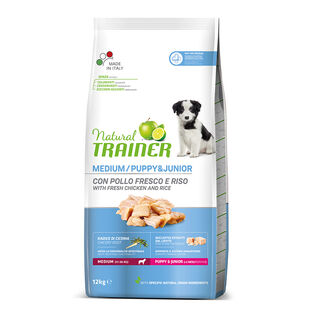 Natural Trainer Puppy&Junior Medium Pollo pienso para perros