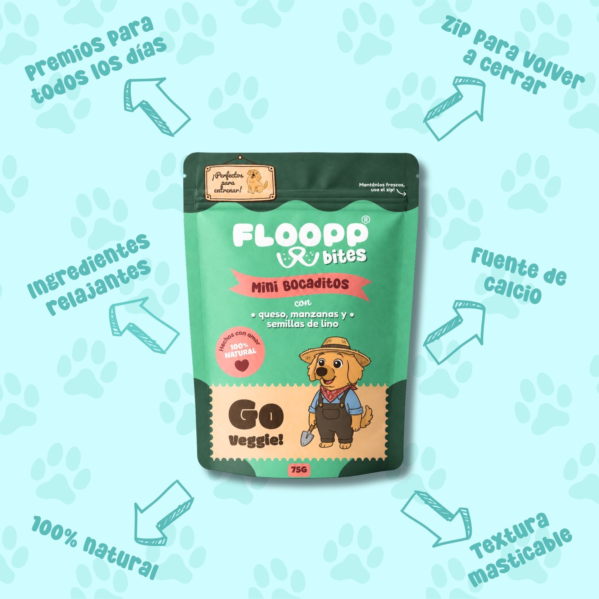 Floopp Bites Snacks Naturales Vegetarianos para Perros | Chewy | 75 g, , large Imagen numero 4