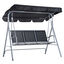 Outsunny Balancín Jardín Exterior Columpio Exterior de 3 Plazas con Toldo Ajustable Respaldo Transpirable y Marco de Metal para Terraza Balcón Carga 240 kg 171x108x154 cm Negro, , large indicador imagen numero 1