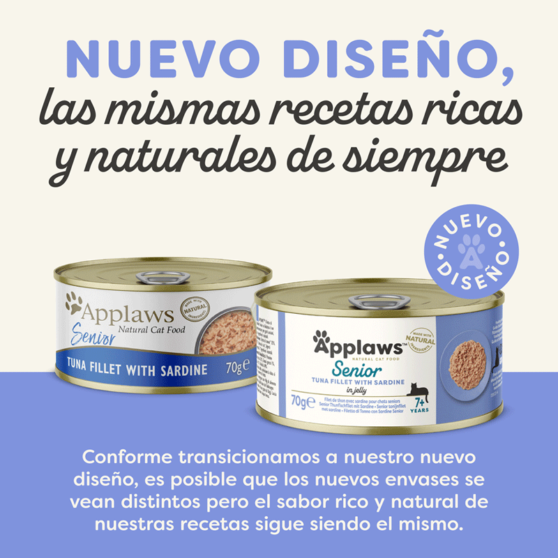 70 g Applaws Senior At&uacute;n y Sardina lata para gatos, , large Imagen numero 2