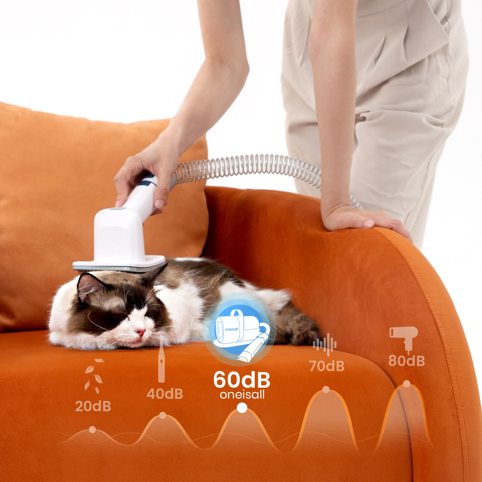 Kit de aseo canino 7 en 1 Oneisall S1 - Set de aseo canino - Peluquero para mascotas - Aspirador y recortador - Gatos y perros - Recipiente recolector de 1,5 l - Aspirador para pelo de mascotas, , large Imagen numero 5