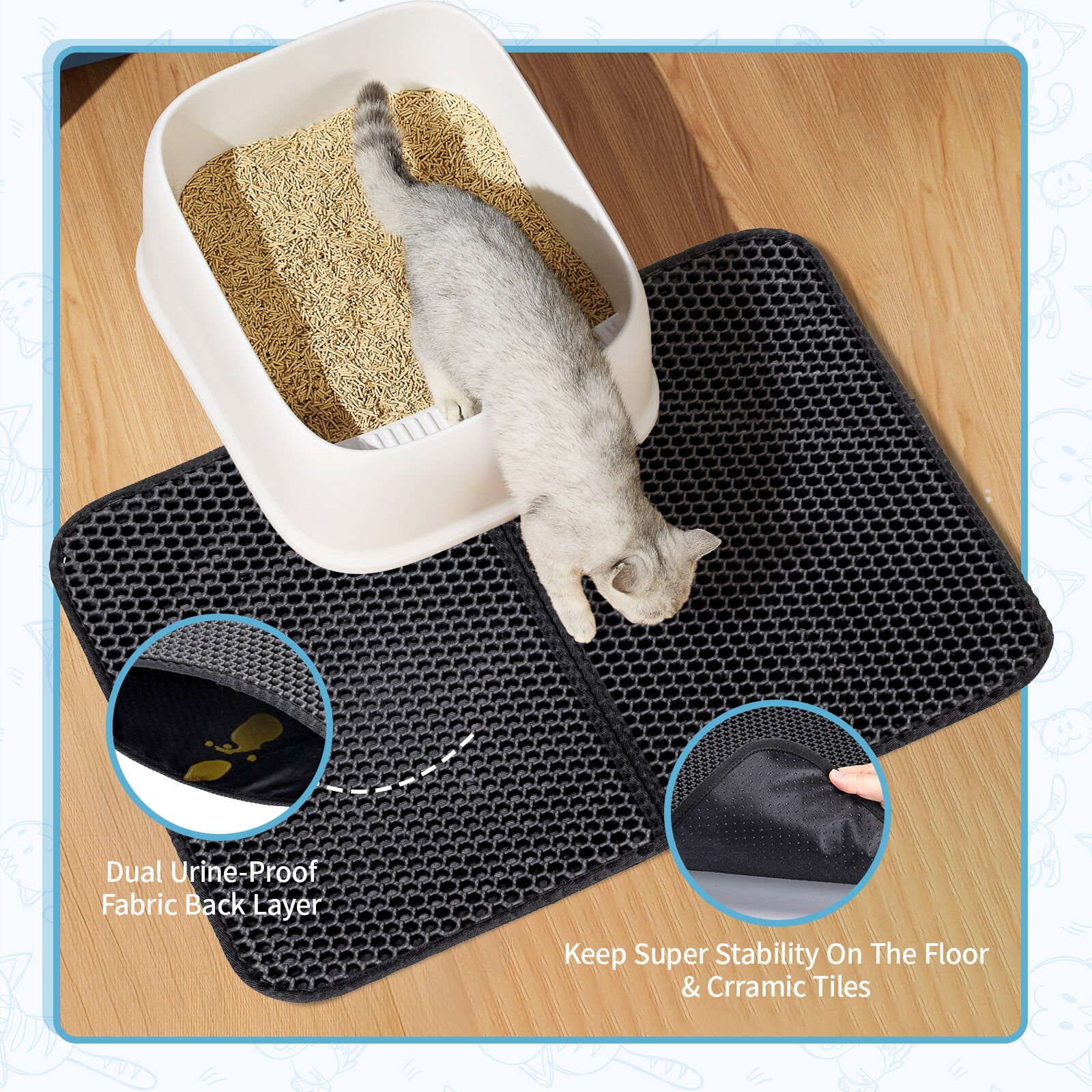 Nobleza Alfombrilla protectora para bandeja para gatos thumbnail