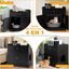 COSTWAY Mueble para Gatos, Cajón y 2 Puertas, Casa para Gatos 76x53x74 cm (Negro), , large indicador imagen numero 2