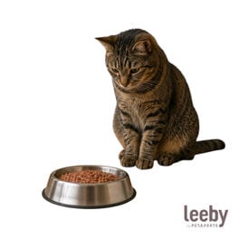 Leeby Comedero Acero Inoxidable para gatos