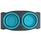 Comedero doble elevado ajustable grande color Azul, , large image number null