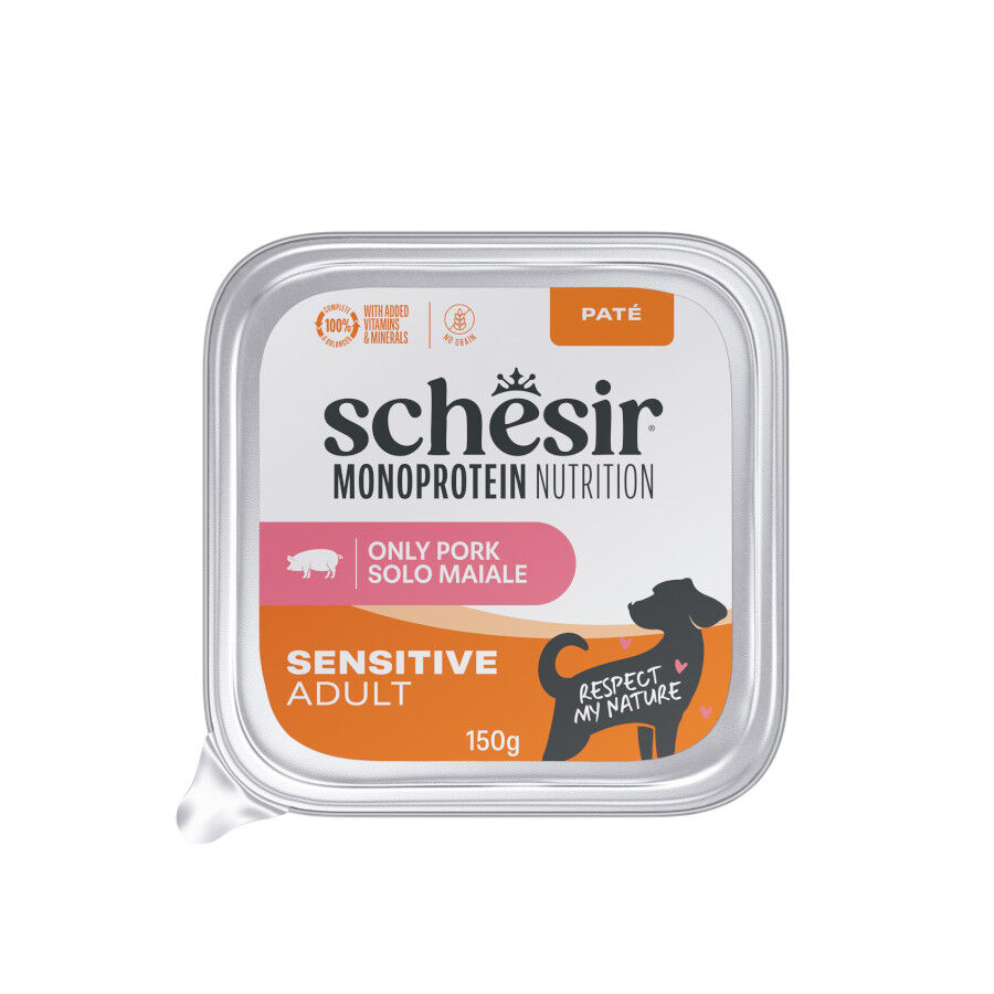 150 g Schesir Monoprotein Tarrina Cerdo pat&eacute; para perros, , large Imagen numero 1
