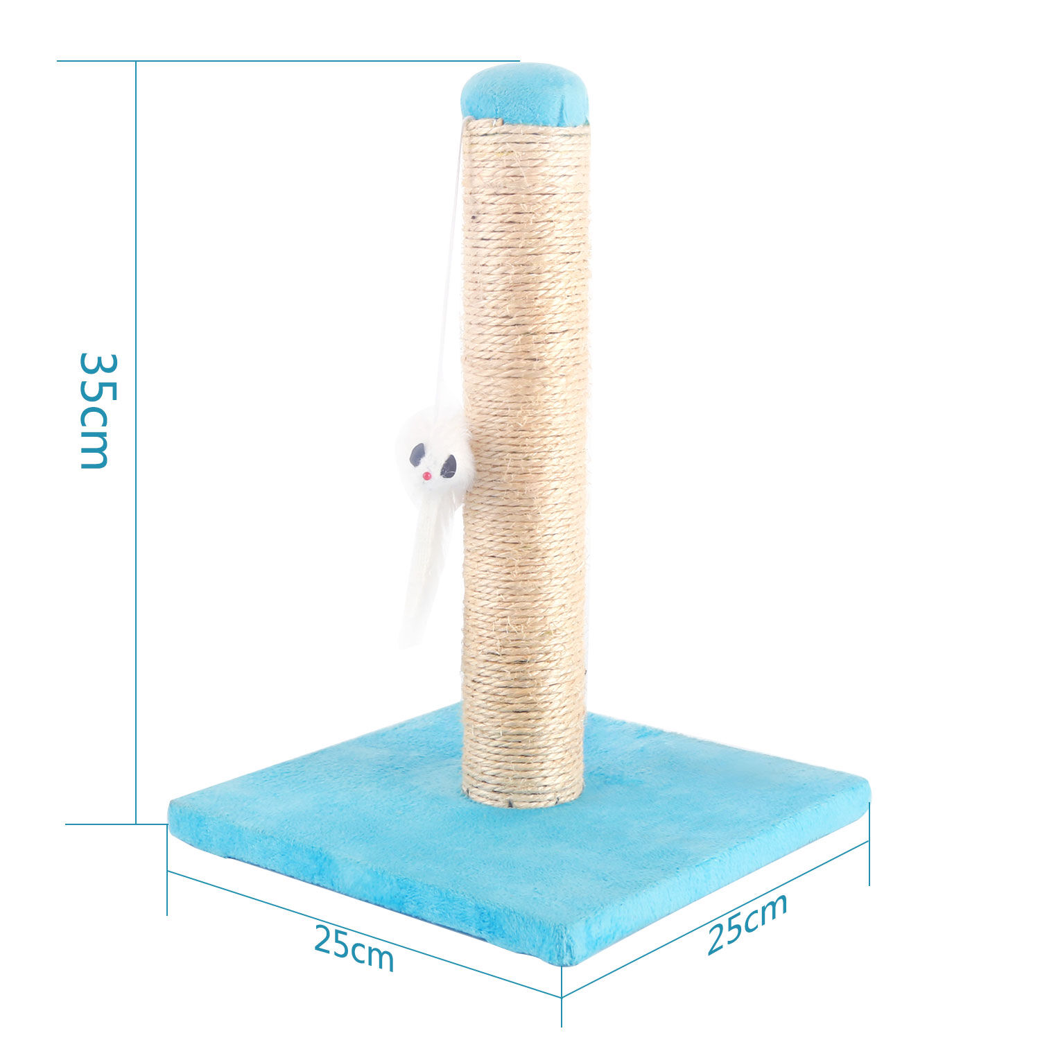 Nobleza &ndash; Poste rascador para Gatos de sisal con Juguete. Peque&ntilde;o, Color Azul. Medidas: 20 * 22 * 28vm, , large Imagen numero 4