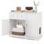 COSTWAY Mueble para Caja de Arena para Gatos, Gabinete Lateral para Lavado Oculto de Gatos de Madera con 2 Cajones, 3 Puertas, Dispositivos Antivuelco, Muebles Modernos en Interiores para Gatos, , large indicador imagen numero 2