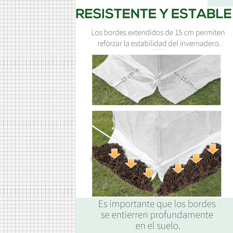 Outsunny Cubierta de Invernadero para la Protección de Plantas de Jardín  color Blanco thumbnail