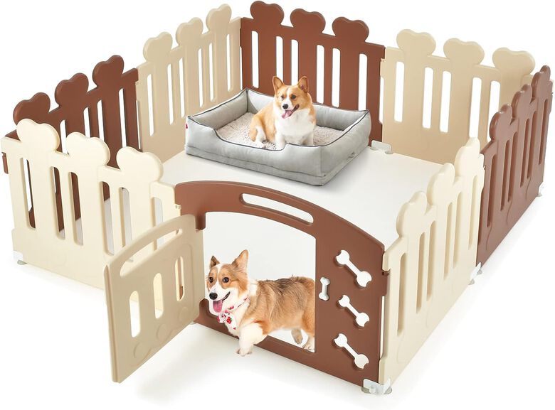 COSTWAY Parque de Juegos de 8 Paneles para Mascotas thumbnail