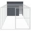 vidaXL Caseta perros con corral acero galvanizado gris 214x1069x181 cm, , large indicador imagen numero 14