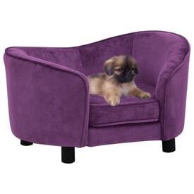 Vidaxl sofá de felpa púrpura para perros