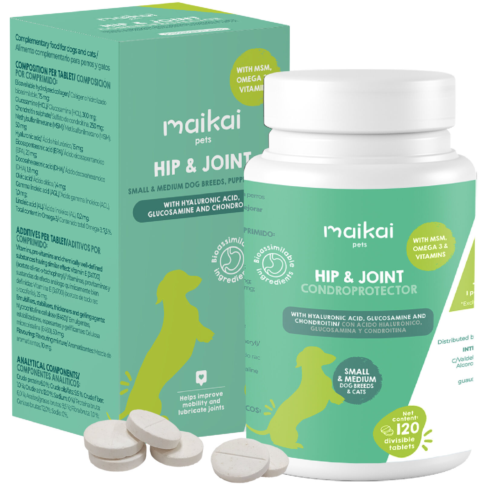 MAIKAI Condroprotector para Perros Peque&ntilde;os y Medianos 120 Comprimidos, , large Imagen numero 1