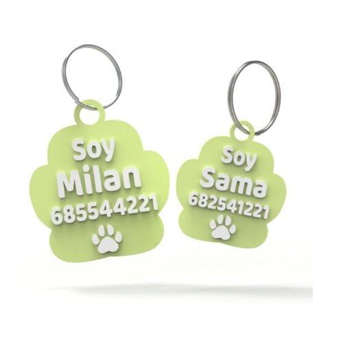 Seron chapa identificativa con nombre verde menta para gatos, , large Imagen numero 1