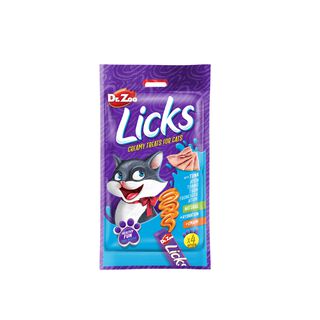Dr Zoo Licks Snack Líquido De Atún Para Gatos Pack Ahorro 12x4x15 Gr