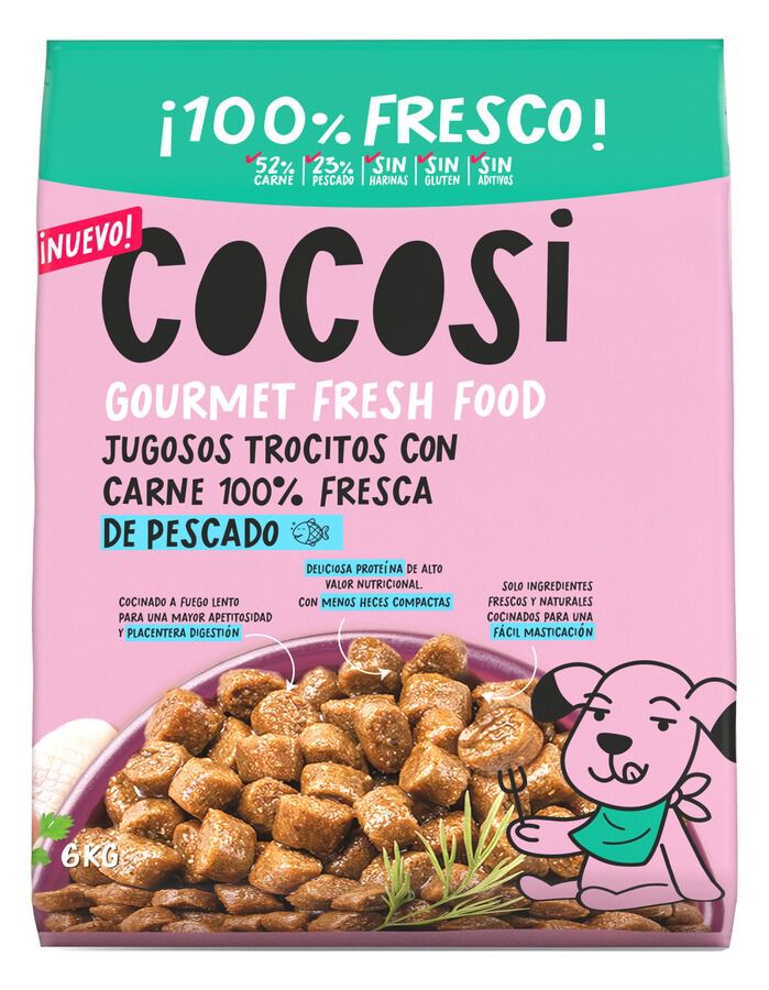 Cocosi Comida semih&uacute;meda para perros sabor pescado 3kg, , large Imagen numero 1