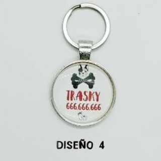 Chapa identificativa pirata para perros color Blanca