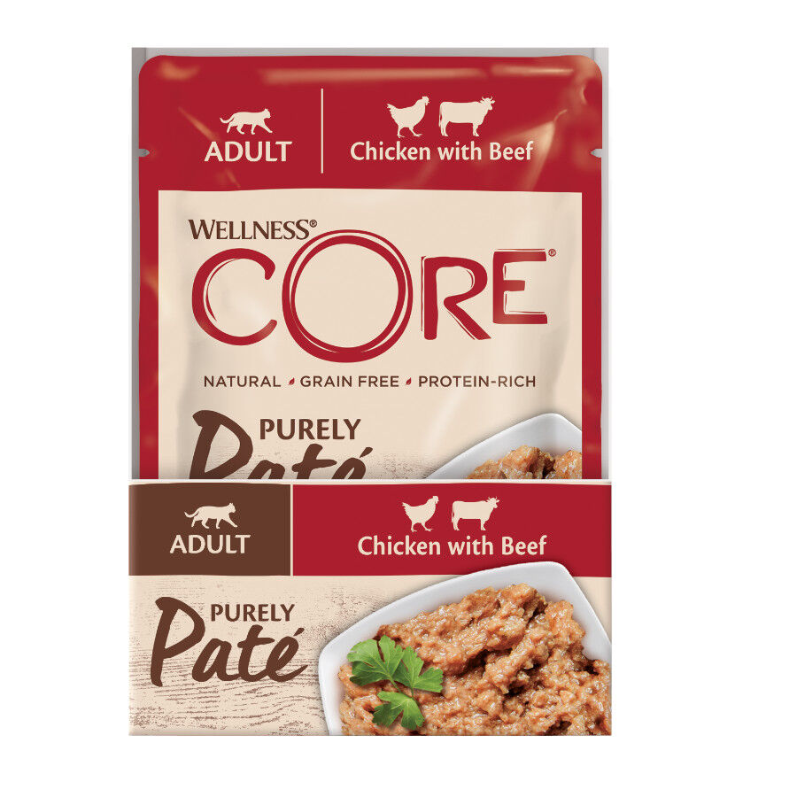 Wellness Core Adult Purely Pollo y Ternera en Paté sobre para gatos thumbnail