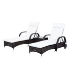 Tumbonas Chaise Longue y mesa para jardín Outsunny color Ratán, , large image number null