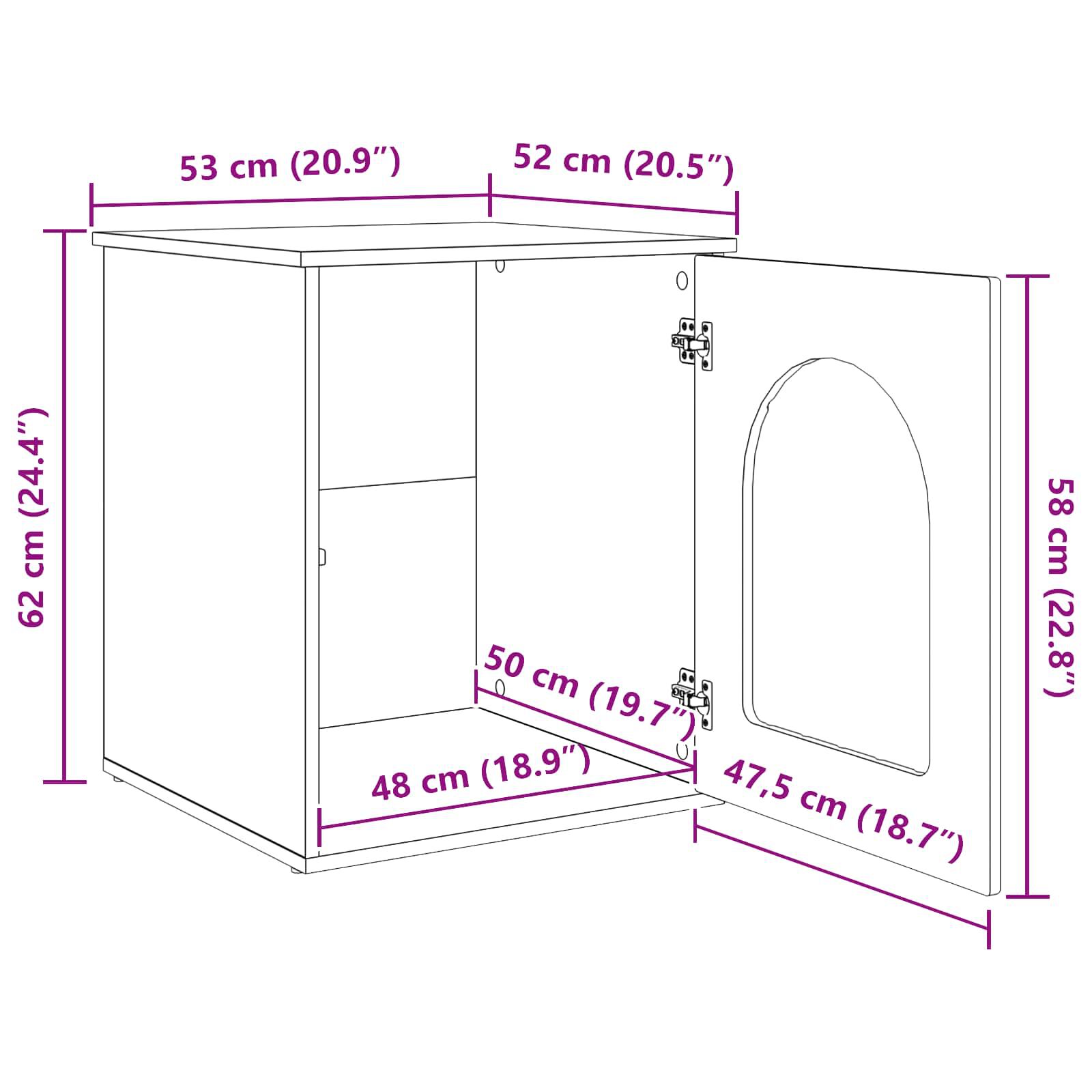 vidaXL Casa para Gatos Gris Sonoma 53 x 52 x 62 cm, , large Imagen numero 4