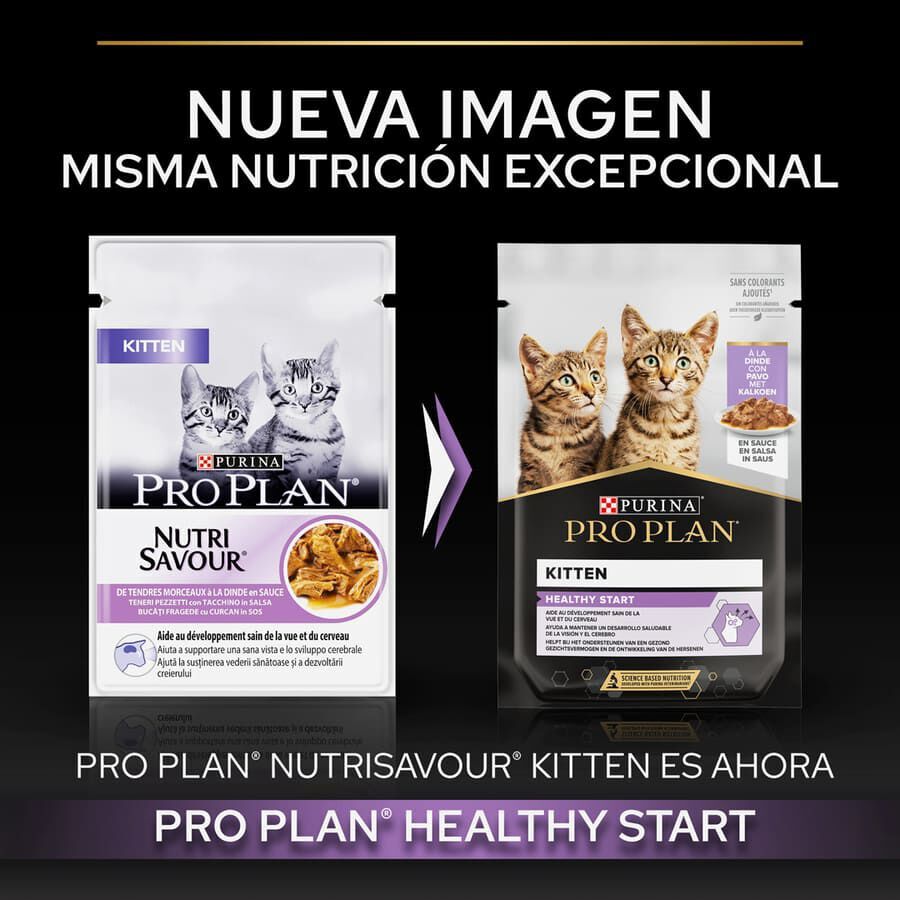 Pro Plan NutriSavour Feline Kitten Pavo en salsa sobre para gatitos thumbnail