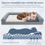 COSTWAY Cama Ortopédica para Perros, Cama Perro Grande con Tejido Interno Impermeable, Sofá para Perros con Funda Extraíble y Lavable, Gris, 113 x 89 x 18 cm (Large), , large indicador imagen numero 3