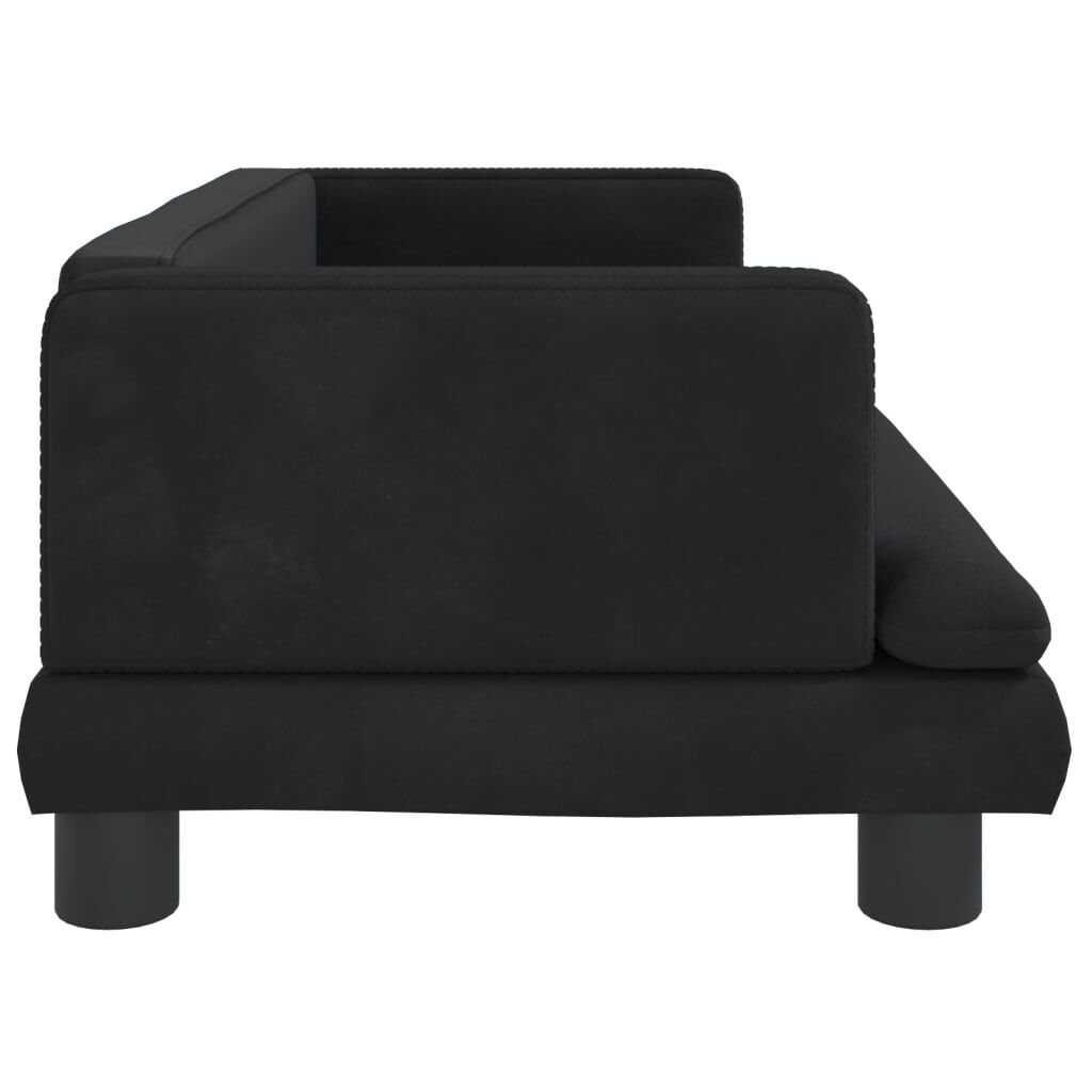 vidaXL Cama para perros de terciopelo negro 60x40x30 cm, , large Imagen numero 8