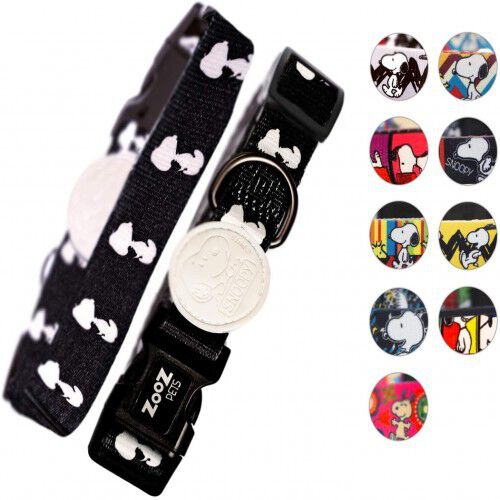Collar para perro Snoopy siluetas en color negro, , large Imagen numero 1