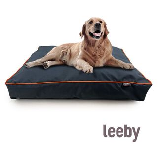 Leeby Colchón impermeable Antipelo gris para perros