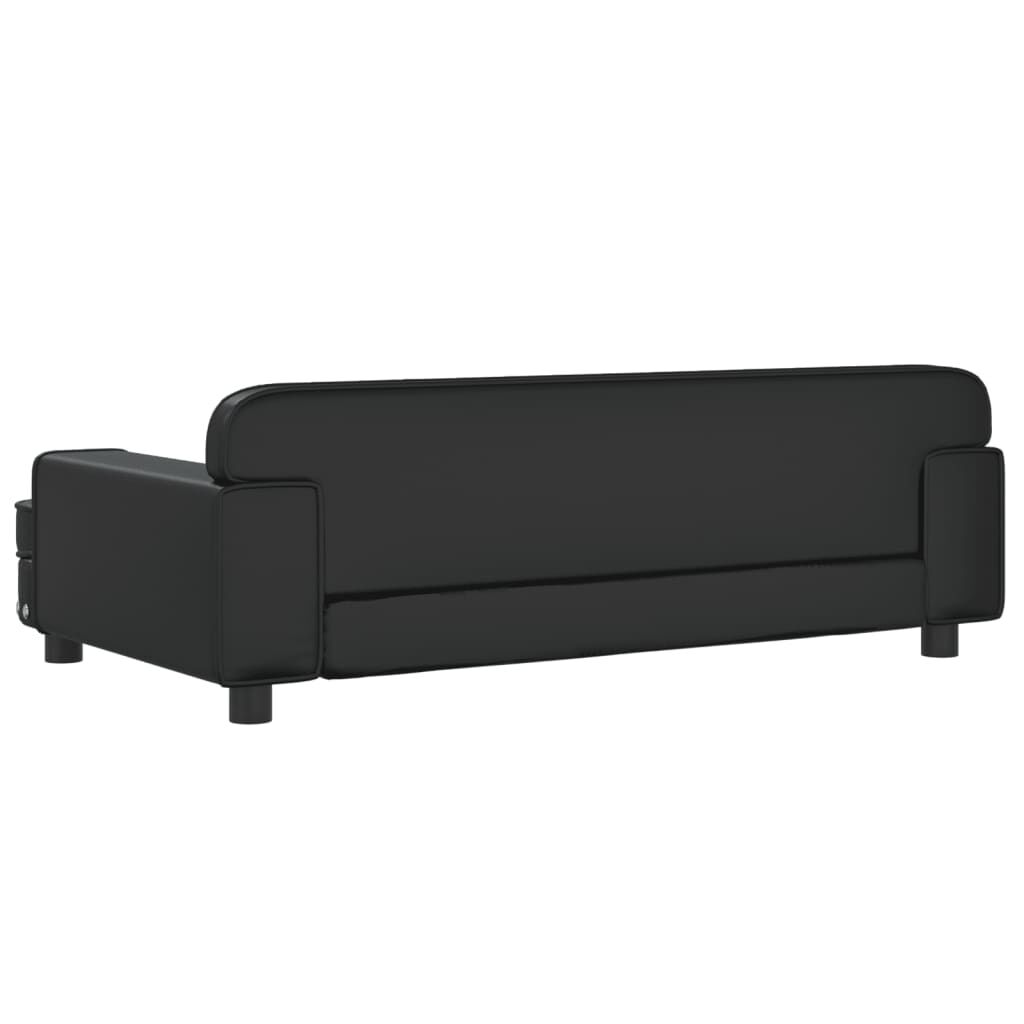 vidaXL Cama para perros de cuero sint&eacute;tico negra 90x53x30 cm, , large Imagen numero 4