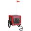 vidaXL Remolque de bicicleta para perros hierro tela Oxford rojo negro, , large indicador imagen numero 7