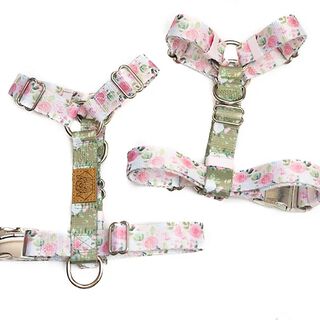 Pets & Props Arnés Strap PINK & OLIVE FLOWERS para perros