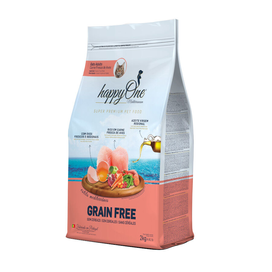 happyOne Mediterraneum Adult Grain Free de Carne Fresca de Aves pienso para gatos