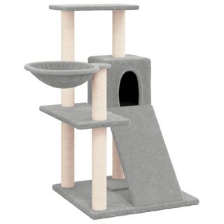 VidalXL Rascador gris claro con cama para gatos