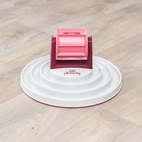 Trixie Comedero Interactivo con Rueda Rosa y Blanco para gatos thumbnail