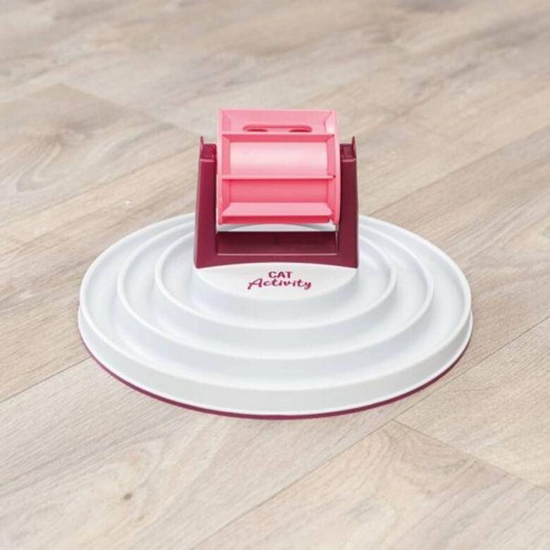 Trixie Comedero Interactivo con Rueda Rosa y Blanco para gatos thumbnail